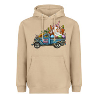 Mushroom Happy Easter Truck with Bunny Eggs And Carrot Heavyweight Hoodie - RanaPortraitStore
