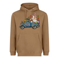 Toasted Coconut Happy Easter Truck with Bunny Eggs And Carrot Heavyweight Hoodie - RanaPortraitStore