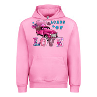 Fuchsia Pink loads of love wıth truck Urban Hoodie - AdoDesignShop