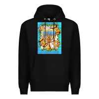 Black candlestick with parchment Premium Hoodie - AdoDesignShop