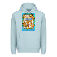 Blue Mist candlestick with parchment Premium Hoodie - AdoDesignShop