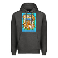 Charcoal Heather candlestick with parchment Premium Hoodie - AdoDesignShop