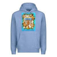 Colony Blue candlestick with parchment Premium Hoodie - AdoDesignShop