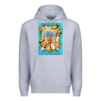 Heather Grey candlestick with parchment Premium Hoodie - AdoDesignShop