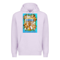 Lilac candlestick with parchment Premium Hoodie - AdoDesignShop