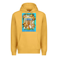 Mustard candlestick with parchment Premium Hoodie - AdoDesignShop
