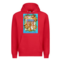 Red candlestick with parchment Premium Hoodie - AdoDesignShop