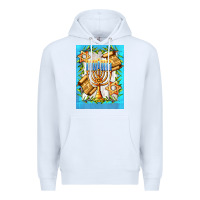 White candlestick with parchment Premium Hoodie - AdoDesignShop