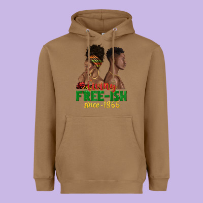 Heavyweight Hoodie living free ish since 1865 with afro black woman a