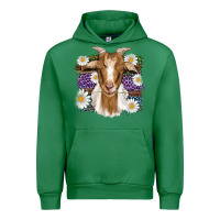 Emerald easter goat daisys leopard wooden Urban Hoodie - Artiststas