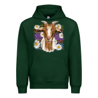 Forest Green easter goat daisys leopard wooden Urban Hoodie - Artiststas