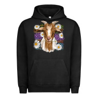 Pigment Black easter goat daisys leopard wooden Urban Hoodie - Artiststas