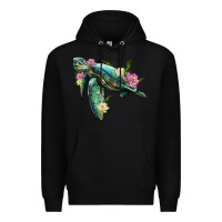 Black sea turtle with lotus Premium Hoodie - Artiststas