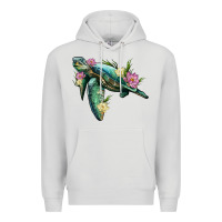 Dove Grey sea turtle with lotus Premium Hoodie - Artiststas