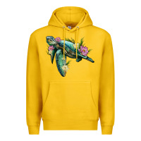 Lemon sea turtle with lotus Premium Hoodie - Artiststas