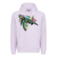 Lilac sea turtle with lotus Premium Hoodie - Artiststas