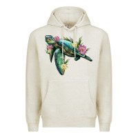 Oatmeal Heather sea turtle with lotus Premium Hoodie - Artiststas