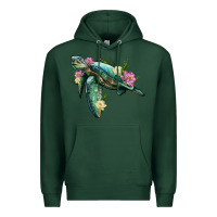 Sports Green sea turtle with lotus Premium Hoodie - Artiststas
