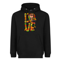 Black love juneteenth with fist Heavyweight Hoodie - texasbilliewilder