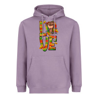 Lavender love juneteenth with fist Heavyweight Hoodie - texasbilliewilder
