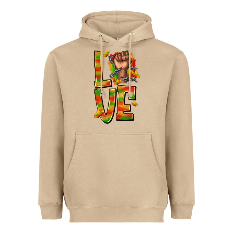 Love Juneteenth With Fist Heavyweight Hoodie by texasbilliewilder | Teevron