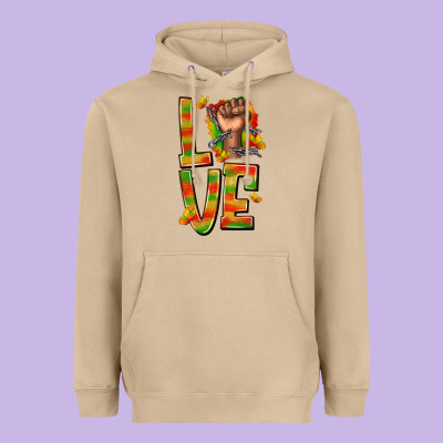 Heavyweight Hoodie love juneteenth with fist