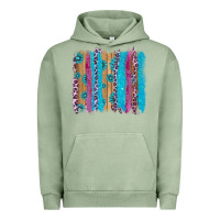 Pigment Oil Green gemstone and pink leopard brushstrok Urban Hoodie - AdoDesignShop