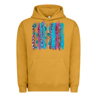 Pigment Peanut Butter gemstone and pink leopard brushstrok Urban Hoodie - AdoDesignShop