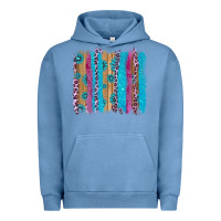 Pigment Pebble Blue gemstone and pink leopard brushstrok Urban Hoodie - AdoDesignShop