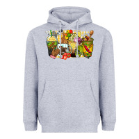 Heather Grey lunch lady coffee cups Heavyweight Hoodie - Zillion Design Studio