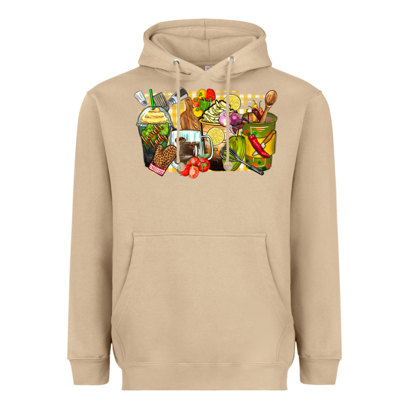 Lunch Lady Coffee Cups Heavyweight Hoodie by Zillion Design Studio | Teevron