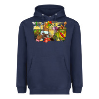 Navy lunch lady coffee cups Heavyweight Hoodie - Zillion Design Studio
