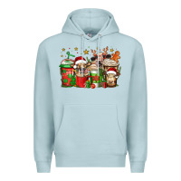 Blue Mist christmas cows coffee Premium Hoodie - Jasminsmagicworld