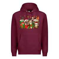 Burgundy christmas cows coffee Premium Hoodie - Jasminsmagicworld