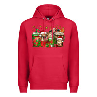 Cardinal christmas cows coffee Premium Hoodie - Jasminsmagicworld
