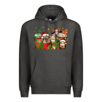 Charcoal Heather christmas cows coffee Premium Hoodie - Jasminsmagicworld