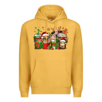 Mustard christmas cows coffee Premium Hoodie - Jasminsmagicworld