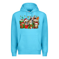 Ocean Blue christmas cows coffee Premium Hoodie - Jasminsmagicworld