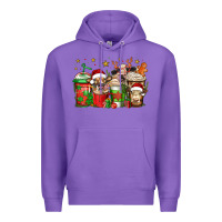 Purple christmas cows coffee Premium Hoodie - Jasminsmagicworld