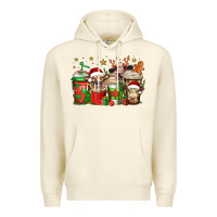 Sandshell christmas cows coffee Premium Hoodie - Jasminsmagicworld