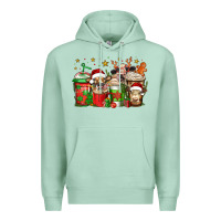 Seafoam christmas cows coffee Premium Hoodie - Jasminsmagicworld