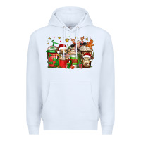 White christmas cows coffee Premium Hoodie - Jasminsmagicworld