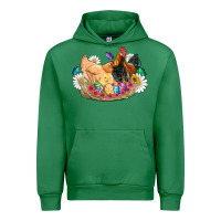 Emerald easter coop animals farm chicken chiks rooster flowers butterfly Urban Hoodie - Artiststas