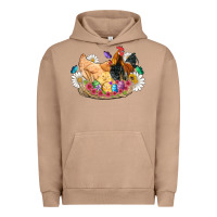 Pigment Burro easter coop animals farm chicken chiks rooster flowers butterfly Urban Hoodie - Artiststas