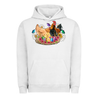 Pigment Lunar Rock easter coop animals farm chicken chiks rooster flowers butterfly Urban Hoodie - Artiststas
