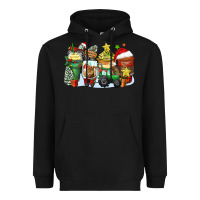 Black Christmas tractor coffee cups Heavyweight Hoodie - Zillion Design Studio