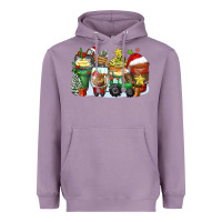 Lavender Christmas tractor coffee cups Heavyweight Hoodie - Zillion Design Studio