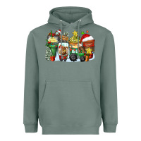 Sage Christmas tractor coffee cups Heavyweight Hoodie - Zillion Design Studio