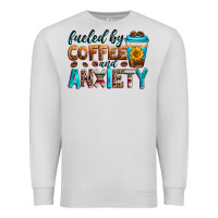 Dove Grey fueled by coffee and anxiety Premium Sweatshirt - Zillion Design Studio