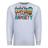 Heather Grey fueled by coffee and anxiety Premium Sweatshirt - Zillion Design Studio